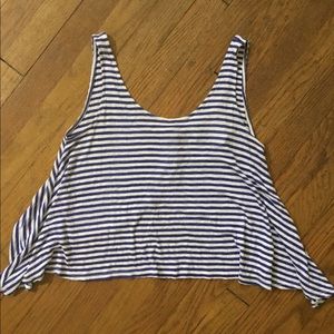Striped Royal Blue Crop Top